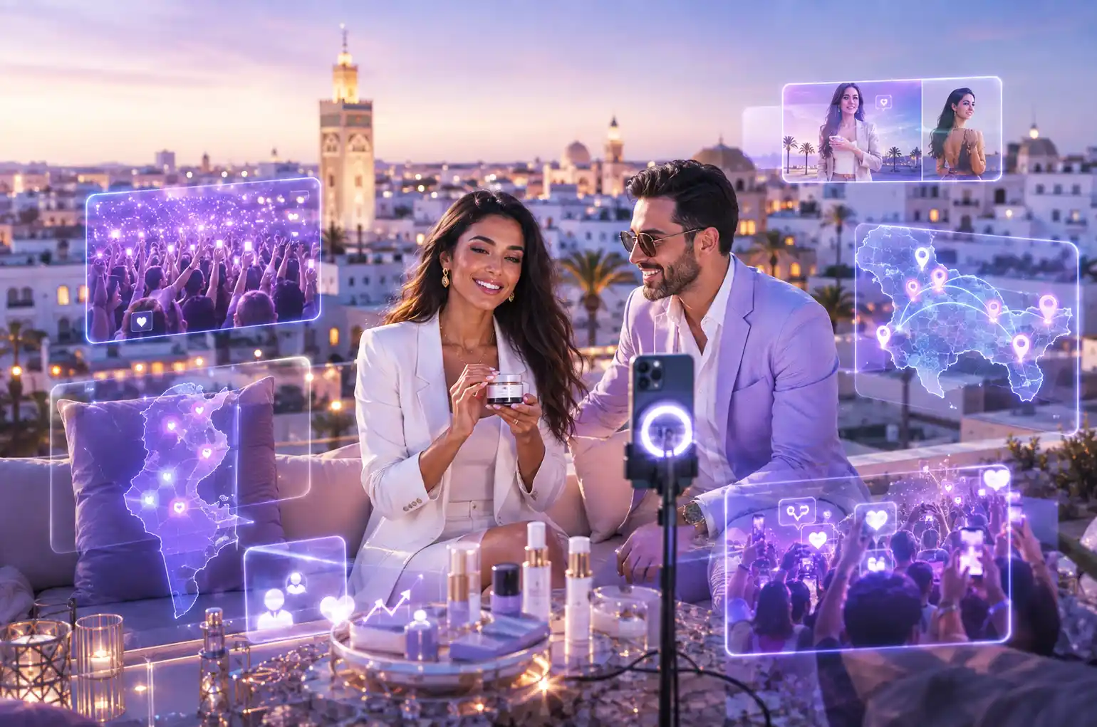 Créateurs à forte notoriété couverture et amplification Marketing d’influence en Tunisie