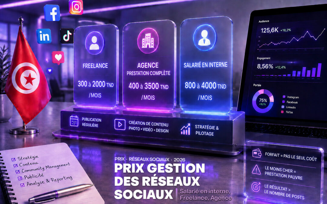 Prix gestion des réseaux sociaux en Tunisie