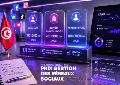 Prix gestion des réseaux sociaux en Tunisie